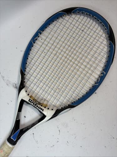 Wilson (K) Factor (K)arophite Black Tennis Racket, 4 3/8" Grip, 105 sq. in.