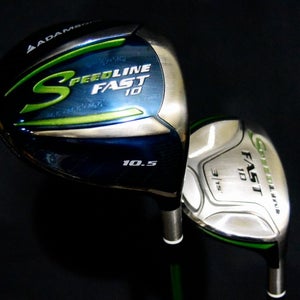ADAMS SPEEDLINE FAST 10 DRIVER (LOFT 10.5) AND 3 WOOD (LOFT 15), REG FLEX, RH