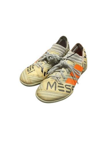 Used Adidas Nemesis Soccer Indoor Shoes White Junior 01.5 11834-s000031984