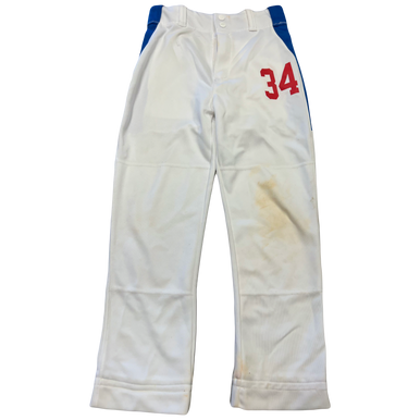 Used Majestic Iy89 Baseball Pant Boys White And Royal Blue Medium 11730-s000063135