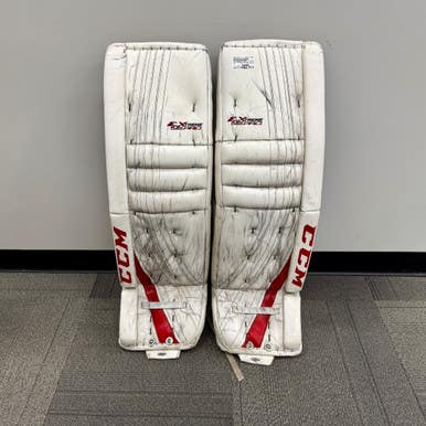 Used Ccm Extreme Flex Pro Goalie Leg Pads Senior White 35"+3 11506-s000274732