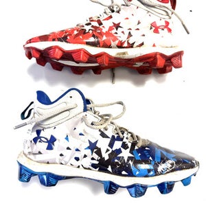 Used Under Armour Jr Fb Cleats Navy Blue And Red Junior 04 11860-s000287550