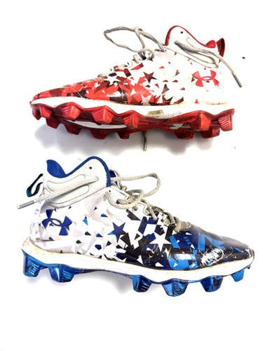 Used Under Armour Jr Fb Cleats Navy Blue And Red Junior 04 11860-s000287550