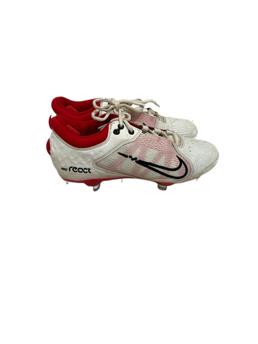 Used Nike Hyperdiamond 4 Womens 8 White Metal Softball Cleats 11692-s000133469