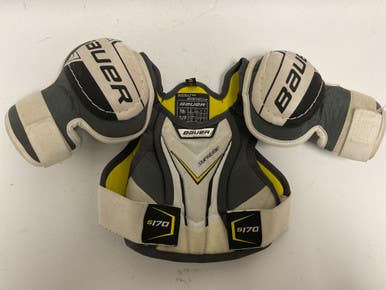 Used Bauer Supreme S170 Youth Shoulder Pads Silver Sm 11855-s000182627