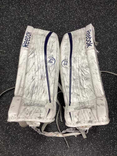 Used Reebok R Premier Goalie Leg Pads Senior White 36" 11851-s000030746