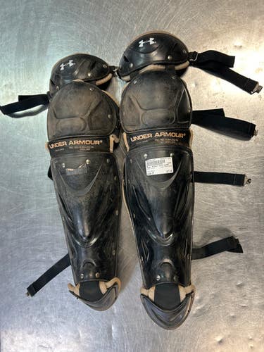 Used Under Armour Shin Guard Catchers Leg Guards Black Junior 11868-s000061397
