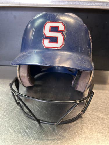 Used Demarini Helmet Batting Helmet W Mask Navy Blue Lg 11868-s000061250