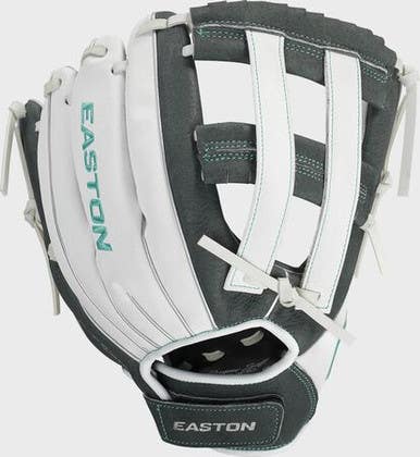 New Easton Ghost Flex Yth Lh Throw Fastpitch Gloves Grey And White 11" 11868-easa130860lht