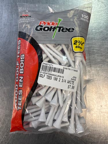 New 100 Count 2 3 4" Tees White 11868-jmg87371