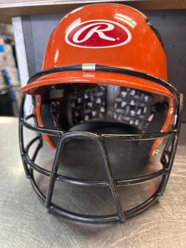 Used Rawlings Cfx2hls-r1 Batting Helmet W Mask Orange Lg 11868-s000064071