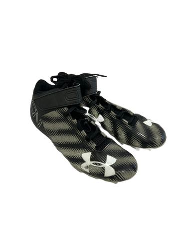 Used Under Armour C1n Mens 10.5 Fb Cleats Black And Silver 11692-s000139797