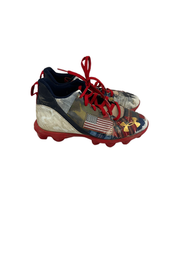 Used Under Armour Spotlight Franchise Jr 3.5 Red White And Blue Football Cleats 11692-s000139990