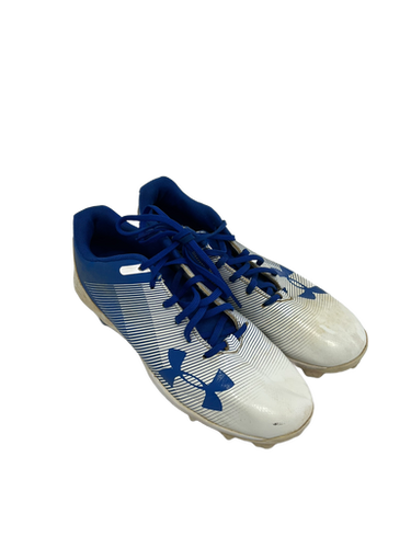 Used Under Armour Leadoff Royal Blue And White Junior 05.5 Baseball Cleats 11692-s000140086
