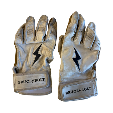Used Bruce Bolt Short Cuff Batting Gloves White Adult Sm 10299-s000300387