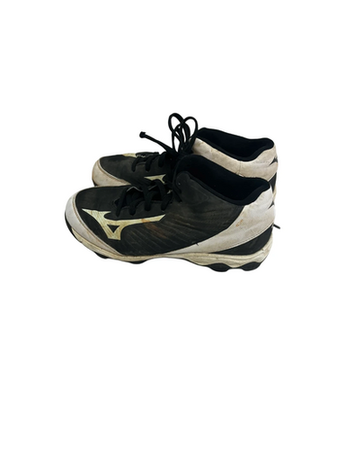 Used Mizuno 9 Spike Advanced Jr 4.5 Black Softball Cleats 11692-s000141495
