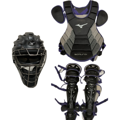 Used Mizuno Samurai Catchers Package Set Black And Purple Adult 11855-s000191061