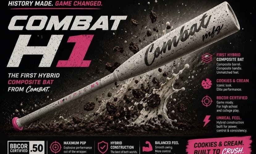2026 Combat Spec H1 Hybrid BBCOR Certified Bat (-3) 29 oz 32" (New)