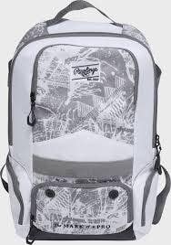 New Rawlings Gamer Baseball Softball Backpack White 11835-rawr00714512