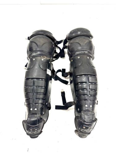 Used Rawlings ADULT Catchers Leg Guards Black Adult 11860-C000311315