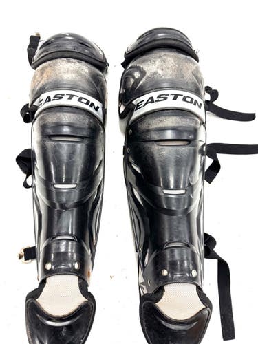 Used Easton ADULT Catchers Leg Guards Black Adult 11860-S000311298