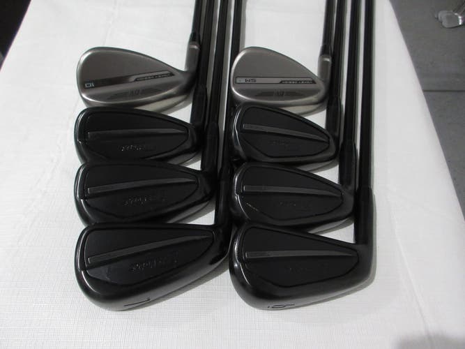 Left-Handed Titleist T200 Black Iron Set - 6-GW, SW, LW - Senior Graphite - MINT
