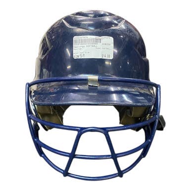 Used Rawlings Softball Batting Helmet W Mask Navy Blue S M 11375-s000367076