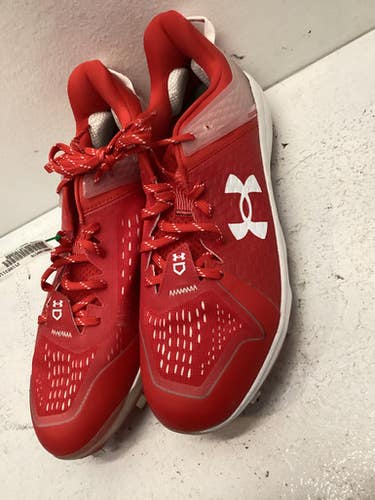 Used Under Armour Charged Bb Sb Cleats Red Senior 12.5 11443-s000198570