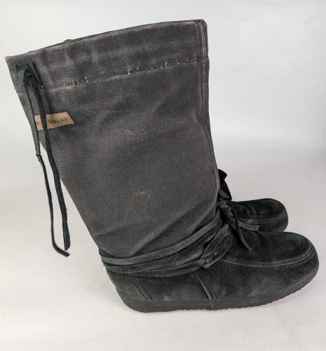 STEGER MUKLUKS Women's Size: 10 Black Moosehide Leather OJIBWA Boots