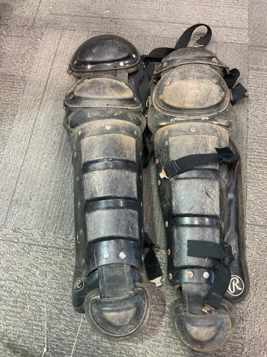 Used Rawlings 16DCW Catchers Leg Guards Black Junior 11614-S000239340