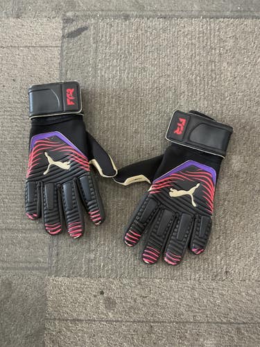 Used Puma FTR KEEPER GLOVES Soccer Goalie Gloves Black 9 11614-S000239268