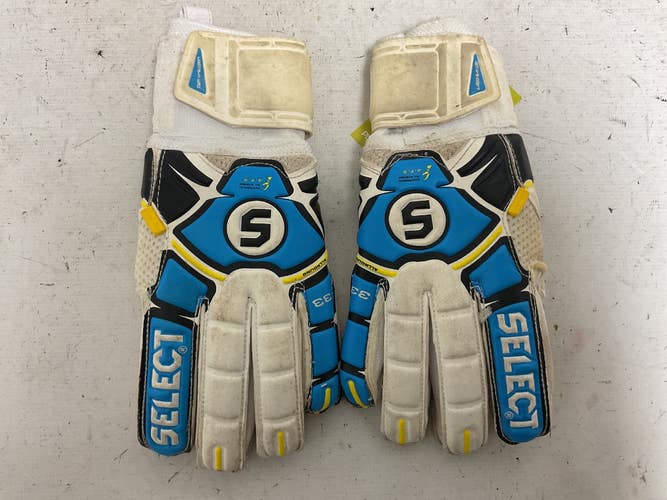 Used Select KEEPER Soccer Goalie Gloves Carolina Blue And White 7 11855-S000206354