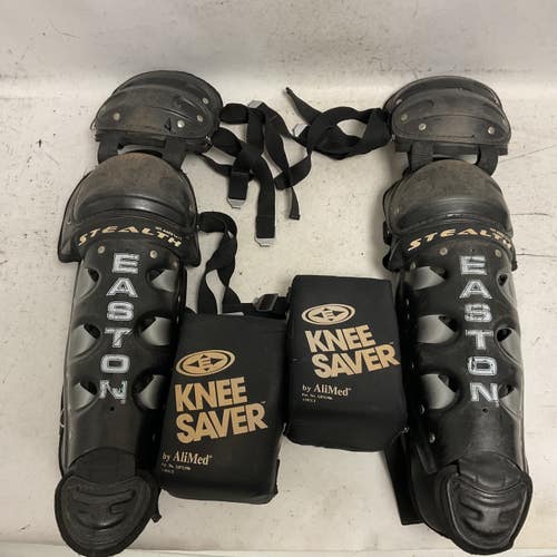 Used Easton STEALTH Intermediate Catchers Leg Guards Black 11855-S000206345