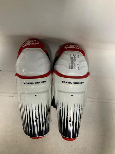 Used USA Hockey TOTAL HOCKEY Youth Shin Guards White 9" 11823-S000040455