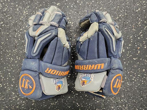 Used Warrior BURN PRO Lacrosse Gloves Mens Navy Blue 12" 11849-S000041499