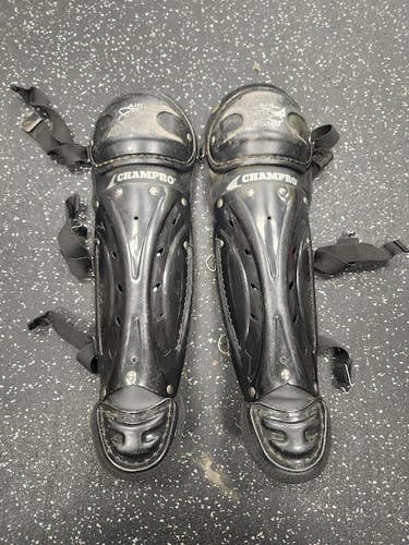 Used Champro YOUTH Catchers Leg Guards Black Youth 11849-S000041490