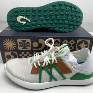 OluKai Manele Golf Shoes White Green Brown Men's SZ 11 (10508) NIB