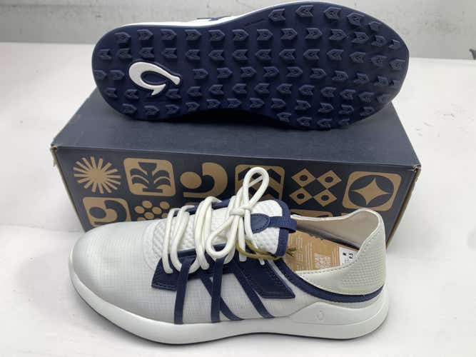 OluKai Manele Golf Shoes White Navy Blue Men's SZ 10.5 (10508) NIB