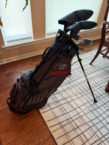 US Kids Golf Ultralight 60 6-Club Set with Bag and Rain Cover, Red Accents (Used)