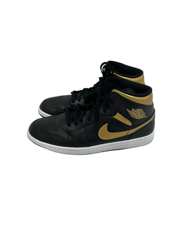 Used Jordan 1 Mens 11 Black And Gold Basketball Shoes 11692-s000143669