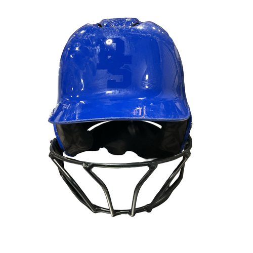 Used Evoshield BLUE HELMET W/ MASK Batting Helmet w/Mask Royal Blue SM 11834-S000052812