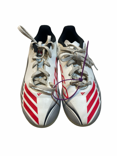 Used Adidas F50 Soccer Cleats White Junior 01.5 11706-S000380681