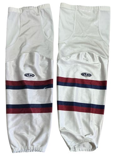 Tulsa Oilers White Senior Large Athletic Knit Socks Pro Stock (Used) 78027