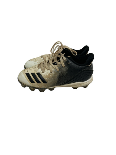 Used Adidas Icon Yth 13 Black And White Baseball Cleats 11692-s000144186