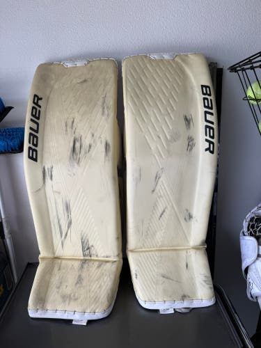Large Bauer Ultrasonic Goalie Leg Pads Pro Stock (Used)