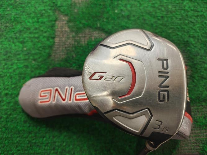 Ping G20 Fairway 3 Wood 15 Degree Stiff Flex Hzrdus Smoke 6.0 Graphite w HC