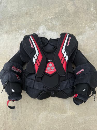 Large Vaughn Velocity V8 Pro Carbon Goalie Chest Protector Pro Stock (Used)