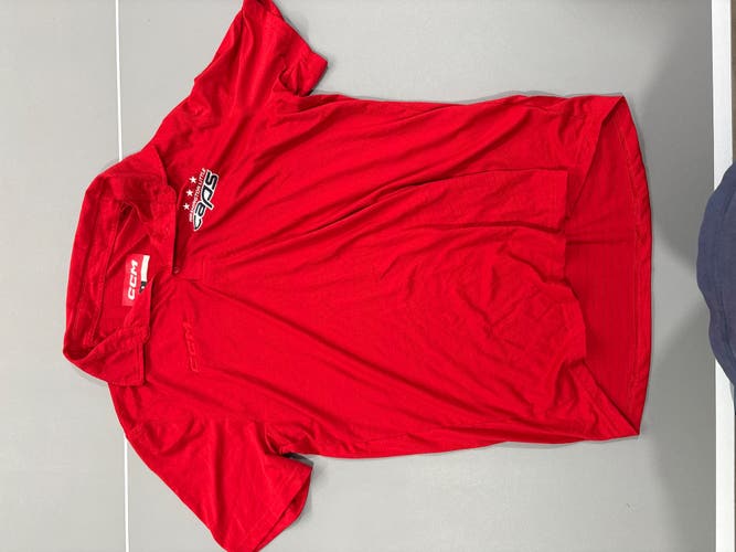 Red Medium Men's Washington Little Caps CCM Golf/Polo Shirt (New)