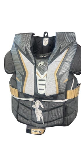 Brian's Goalie Chest Protector Medium Grey/White/Gold Used Optik 2