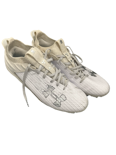 Used Under Armour Adult Fb Cleats White Senior 10.5 11682-s000124261
